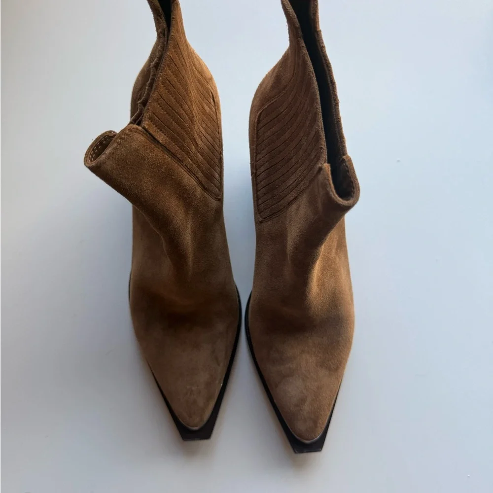 PAIGE Tan Suede Western Boots - Picture 5 of 6